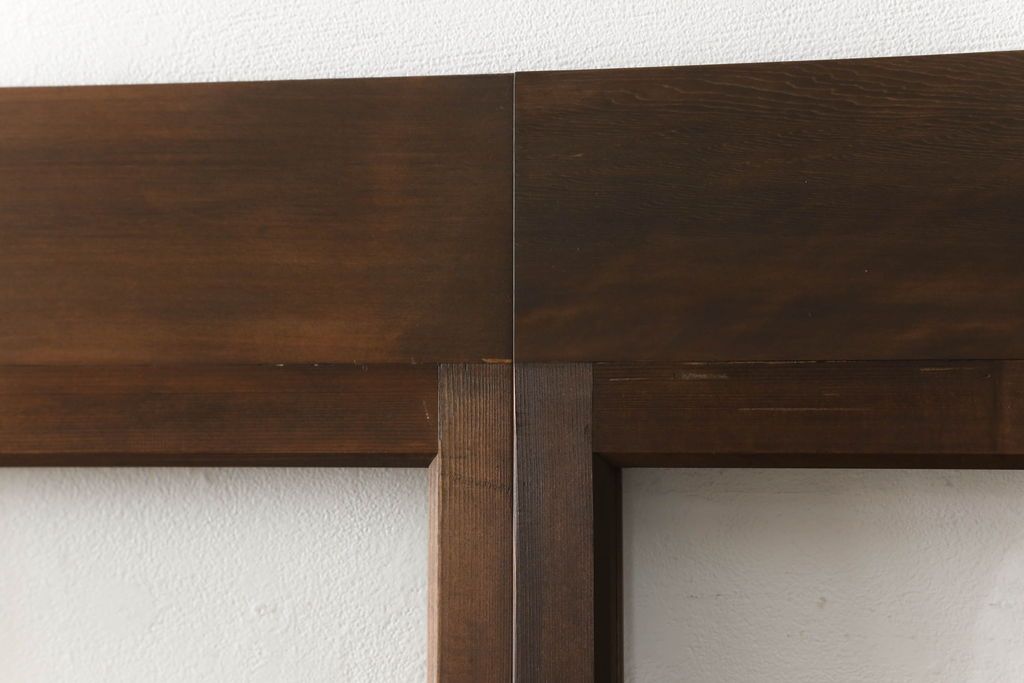 ガラス戸4枚をリペア&カスタム!高さをリサイズし、全てのガラスを新品のクリアガラスに交換。色味は当店商品を参考に着色。(引き戸、建具)