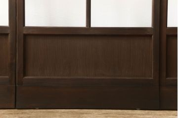 ガラス戸4枚をリペア&カスタム!高さをリサイズし、全てのガラスを新品のクリアガラスに交換。色味は当店商品を参考に着色。(引き戸、建具)