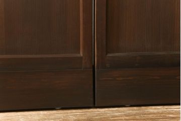 ガラス戸4枚をリペア&カスタム!高さをリサイズし、全てのガラスを新品のクリアガラスに交換。色味は当店商品を参考に着色。(引き戸、建具)