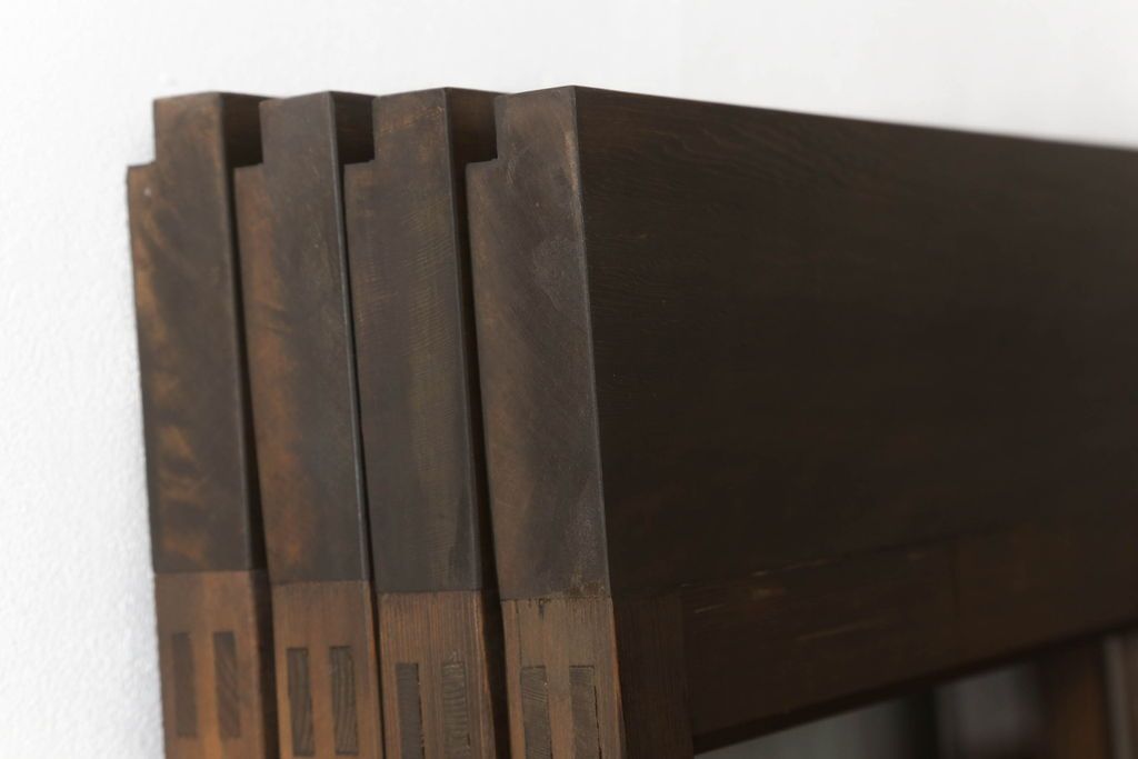 ガラス戸4枚をリペア&カスタム!高さをリサイズし、全てのガラスを新品のクリアガラスに交換。色味は当店商品を参考に着色。(引き戸、建具)