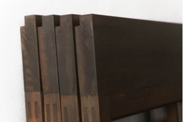 ガラス戸4枚をリペア&カスタム!高さをリサイズし、全てのガラスを新品のクリアガラスに交換。色味は当店商品を参考に着色。(引き戸、建具)