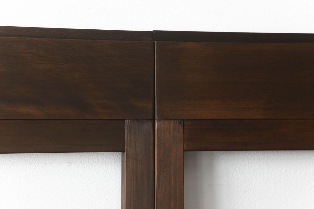 ガラス戸4枚をリペア&カスタム!高さをリサイズし、全てのガラスを新品のクリアガラスに交換。色味は当店商品を参考に着色。(引き戸、建具)