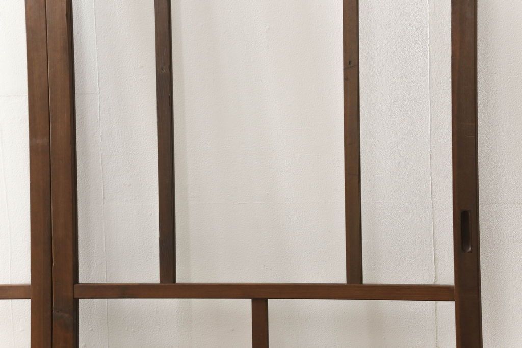 ガラス戸4枚をリペア&カスタム!高さをリサイズし、全てのガラスを新品のクリアガラスに交換。色味は当店商品を参考に着色。(引き戸、建具)