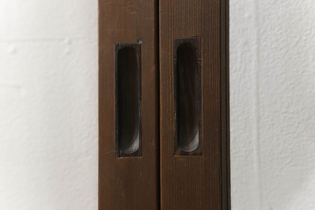 ガラス戸4枚をリペア&カスタム!高さをリサイズし、全てのガラスを新品のクリアガラスに交換。色味は当店商品を参考に着色。(引き戸、建具)