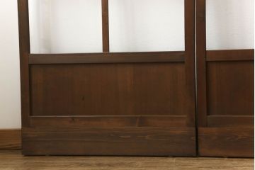 ガラス戸4枚をリペア&カスタム!高さをリサイズし、全てのガラスを新品のクリアガラスに交換。色味は当店商品を参考に着色。(引き戸、建具)