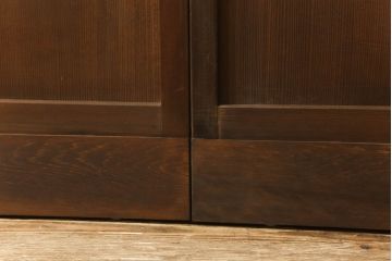 ガラス戸4枚をリペア&カスタム!高さをリサイズし、全てのガラスを新品のクリアガラスに交換。色味は当店商品を参考に着色。(引き戸、建具)