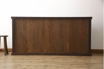 水屋箪笥サイドボードの見た目を変えずに綺麗にリペア!!本体は現状の色味を活かして仕上げ。(収納棚、テレビ台、キャビネット)
