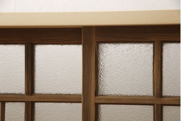 ガラス窓をリペア&カスタム!お客様のご希望に合わせてリサイズ。戸枠を新規製作。着色はせず、手触りが良くなる程度のバフ掛けをして仕上げ。(ガラス戸、引き戸、建具)