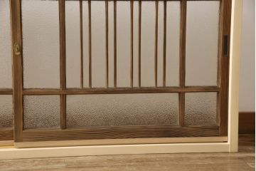 ガラス窓をリペア&カスタム!お客様のご希望に合わせてリサイズ。戸枠を新規製作。着色はせず、手触りが良くなる程度のバフ掛けをして仕上げ。(ガラス戸、引き戸、建具)