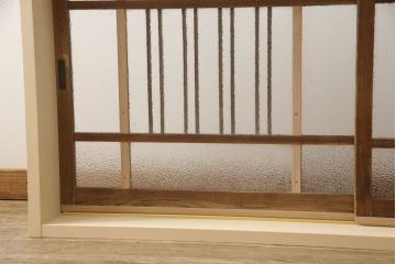 ガラス窓をリペア&カスタム!お客様のご希望に合わせてリサイズ。戸枠を新規製作。着色はせず、手触りが良くなる程度のバフ掛けをして仕上げ。(ガラス戸、引き戸、建具)