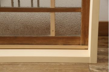 ガラス窓をリペア&カスタム!お客様のご希望に合わせてリサイズ。戸枠を新規製作。着色はせず、手触りが良くなる程度のバフ掛けをして仕上げ。(ガラス戸、引き戸、建具)