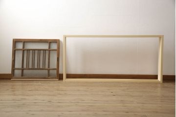 ガラス窓をリペア&カスタム!お客様のご希望に合わせてリサイズ。戸枠を新規製作。着色はせず、手触りが良くなる程度のバフ掛けをして仕上げ。(ガラス戸、引き戸、建具)