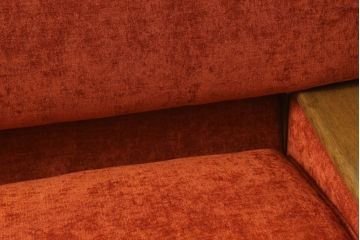 3人掛けソファをリペア&カスタム!指定の生地に張り替え、座面の厚みを調整。同じ生地でクッションカバーも制作。(3Pソファ、三人掛けソファ、ビンテージ)