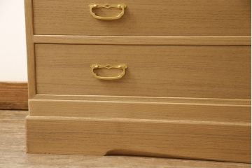 重ね総桐箪笥をリペア&カスタム!上段に国産桐材の天板の取り付け。上下段ともに木地色仕上げ。(桐たんす、総桐たんす、桐タンス、和たんす、引き出し、チェスト)