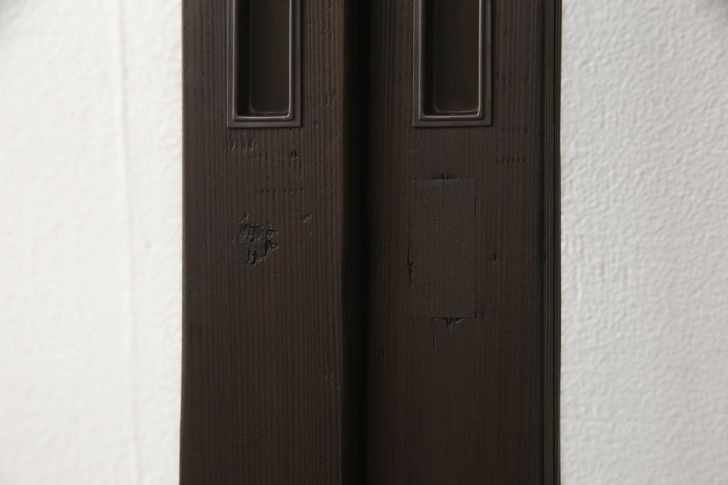 ガラス戸をリペア&カスタム!リサイズし平型戸車を取り付け。クリアガラスをはめ込み、木部はご希望の色味に着色仕上げ。(引き戸、建具)