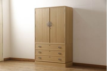 加茂総桐箪笥の見た目を変えずに綺麗にリペア!本来の美しさを活かした木地色仕上げ。(胴厚・四方丸、桐タンス、桐たんす、着物箪笥)