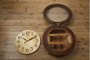 セイコー社の丸型掛け時計をリペア&カスタム!ゼンマイ式から電池式へ変更し、針を交換。(壁掛け時計、柱時計、古時計)
