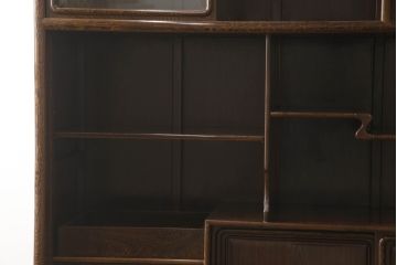 二段重ね箪笥をリペア&カスタム!引き出しの取っ手を交換し、全体を1トーン落ち着いた色味に着色仕上げ。(キャビネット、食器棚、収納棚、戸棚、飾り棚、茶棚)