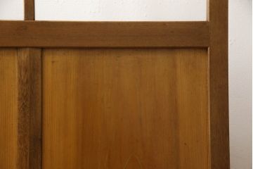 昭和中期のガラス戸をリペア&カスタム!上段は麻の葉模様のガラス、下段はクリアガラスに交換。(引き戸、建具)