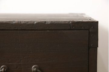 昭和初期の箪笥の見た目を変えずに綺麗にリペア!元の味を活かしてチェスナット系に着色仕上げ。(ローボード、ローチェスト、テレビ台、テレビボード、収納箪笥、衣装箪笥、引き出し)