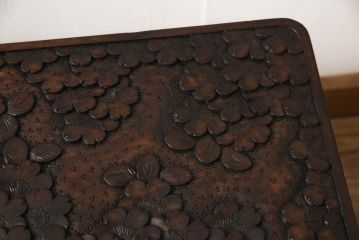 軽井沢彫りのサイドテーブルをリペア&カスタム!高さ調節用の継ぎ脚を製作。(リビングテーブル、センターテーブル、座卓、2人掛け)
