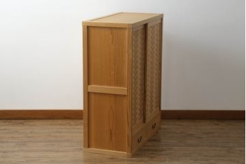 置き水屋の見た目を変えずに綺麗にリペア!水受けにステンレス製のバットを設置。(置水屋、茶水屋、戸棚、茶棚、収納棚、網代引戸)