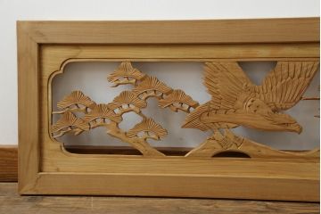 昭和中期の彫刻欄間の見た目を変えずに綺麗にリペア!無着色クリアワックス仕上げ。(明り取り、明かり取り)