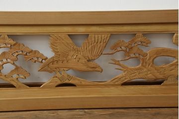 昭和中期の彫刻欄間の見た目を変えずに綺麗にリペア!無着色クリアワックス仕上げ。(明り取り、明かり取り)