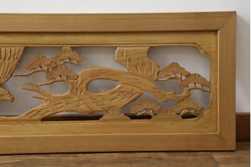 昭和中期の彫刻欄間の見た目を変えずに綺麗にリペア!無着色クリアワックス仕上げ。(明り取り、明かり取り)