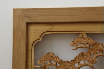 昭和中期の彫刻欄間の見た目を変えずに綺麗にリペア!無着色クリアワックス仕上げ。(明り取り、明かり取り)