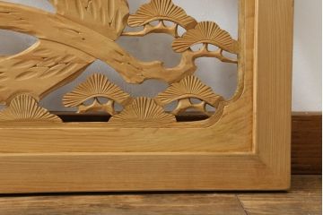 昭和中期の彫刻欄間の見た目を変えずに綺麗にリペア!無着色クリアワックス仕上げ。(明り取り、明かり取り)