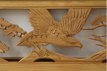 昭和中期の彫刻欄間の見た目を変えずに綺麗にリペア!無着色クリアワックス仕上げ。(明り取り、明かり取り)