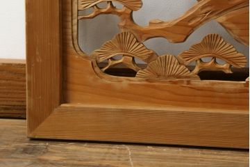 昭和中期の彫刻欄間の見た目を変えずに綺麗にリペア!無着色クリアワックス仕上げ。(明り取り、明かり取り)