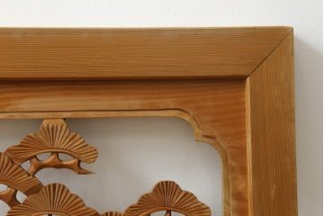 昭和中期の彫刻欄間の見た目を変えずに綺麗にリペア!無着色クリアワックス仕上げ。(明り取り、明かり取り)