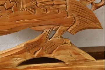 昭和中期の彫刻欄間の見た目を変えずに綺麗にリペア!無着色クリアワックス仕上げ。(明り取り、明かり取り)