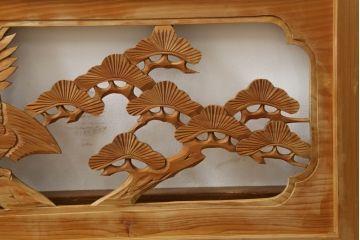 昭和中期の彫刻欄間の見た目を変えずに綺麗にリペア!無着色クリアワックス仕上げ。(明り取り、明かり取り)