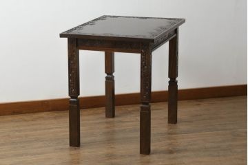 ローテーブルをリペア&カスタム!脚を加工し高さを上げ、全体を1トーン落ち着いた色味で着色仕上げ。(コーヒーテーブル、カフェテーブル、サイドテーブル)