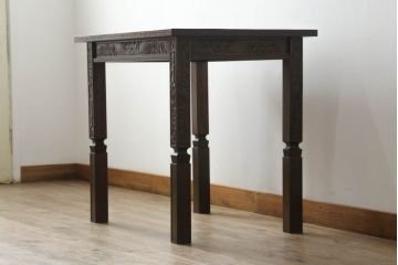 ローテーブルをリペア&カスタム!脚を加工し高さを上げ、全体を1トーン落ち着いた色味で着色仕上げ。(コーヒーテーブル、カフェテーブル、サイドテーブル)