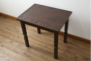 ローテーブルをリペア&カスタム!脚を加工し高さを上げ、全体を1トーン落ち着いた色味で着色仕上げ。(コーヒーテーブル、カフェテーブル、サイドテーブル)