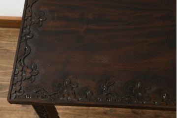 ローテーブルをリペア&カスタム!脚を加工し高さを上げ、全体を1トーン落ち着いた色味で着色仕上げ。(コーヒーテーブル、カフェテーブル、サイドテーブル)