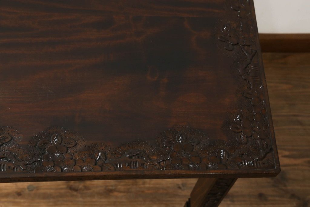 ローテーブルをリペア&カスタム!脚を加工し高さを上げ、全体を1トーン落ち着いた色味で着色仕上げ。(コーヒーテーブル、カフェテーブル、サイドテーブル)