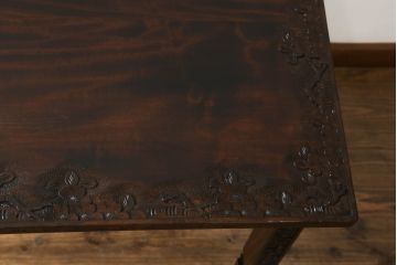 ローテーブルをリペア&カスタム!脚を加工し高さを上げ、全体を1トーン落ち着いた色味で着色仕上げ。(コーヒーテーブル、カフェテーブル、サイドテーブル)