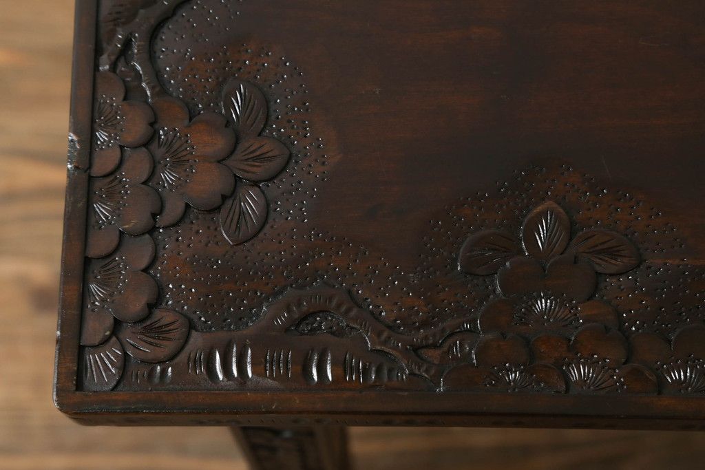 ローテーブルをリペア&カスタム!脚を加工し高さを上げ、全体を1トーン落ち着いた色味で着色仕上げ。(コーヒーテーブル、カフェテーブル、サイドテーブル)