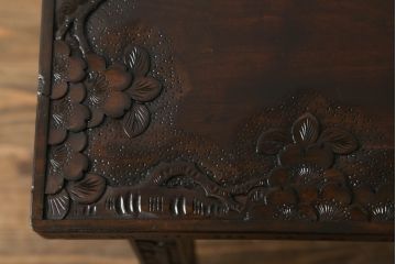 ローテーブルをリペア&カスタム!脚を加工し高さを上げ、全体を1トーン落ち着いた色味で着色仕上げ。(コーヒーテーブル、カフェテーブル、サイドテーブル)