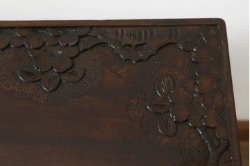 ローテーブルをリペア&カスタム!脚を加工し高さを上げ、全体を1トーン落ち着いた色味で着色仕上げ。(コーヒーテーブル、カフェテーブル、サイドテーブル)