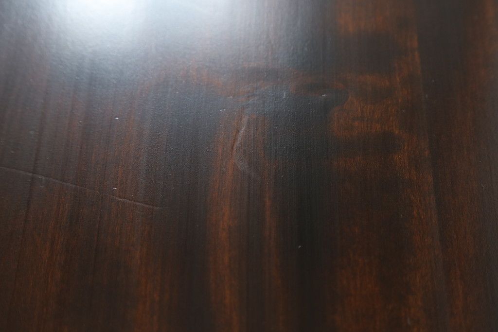 ローテーブルをリペア&カスタム!脚を加工し高さを上げ、全体を1トーン落ち着いた色味で着色仕上げ。(コーヒーテーブル、カフェテーブル、サイドテーブル)