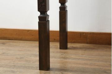 ローテーブルをリペア&カスタム!脚を加工し高さを上げ、全体を1トーン落ち着いた色味で着色仕上げ。(コーヒーテーブル、カフェテーブル、サイドテーブル)