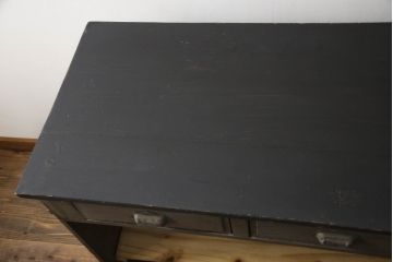カウンターテーブルの見た目を変えずに綺麗にリペア!金具も現状の物を使用。元のペイントを活かして仕上げ。(作業台、デスク、在宅ワーク、在宅用レジ台、収納棚、店舗什器、オルタネイティブ品、改造品、引き出し)