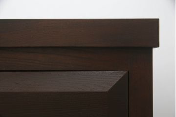 カウンターサイドボードをリペア&カスタム!両面から使用できるよう背面を加工。取り外し可能な台輪を新規製作。現状の色味をベースに1トーン落ち着いた色味に着色仕上げ。(カウンターテーブル、サイドキャビネット、収納棚、戸棚、引き出し、ヴィンテージ)
