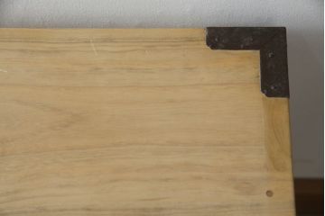 庄内箪笥のローボードの見た目を変えずに綺麗にリペア!クリアワックスで木地色仕上げ。(総桐箪笥、総桐たんす、収納タンス、時代箪笥、引き出し、テレビ台、テレビボード、ローチェスト)